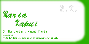 maria kapui business card