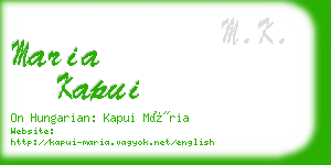 maria kapui business card